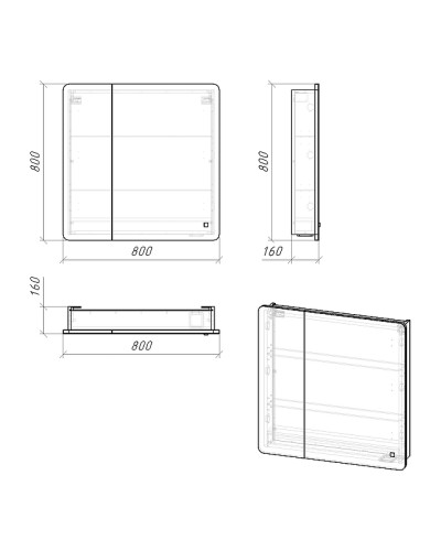 Зеркальный шкаф Grossman Адель 80 208004 с подсветкой Белый
