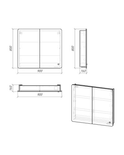 Зеркальный шкаф Grossman Адель 90 209004 с подсветкой Белый