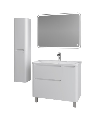 Зеркальный шкаф Grossman Адель 100 2010004 с подсветкой Белый