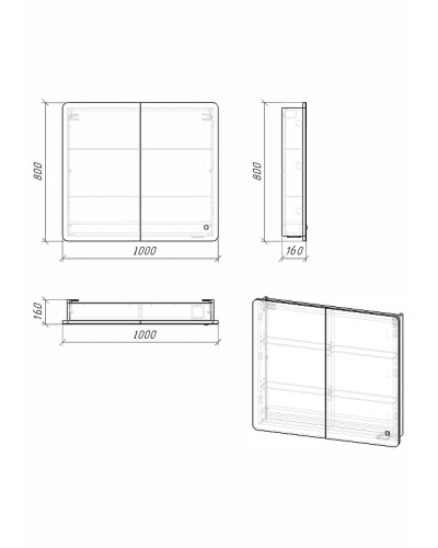 Зеркальный шкаф Grossman Адель 100 2010004 с подсветкой Белый
