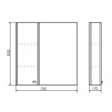 Зеркальный шкаф 75х80 см белый глянец Comforty Неаполь 00004147561