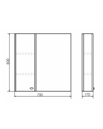 Зеркальный шкаф 75х80 см белый глянец Comforty Неаполь 00004147561