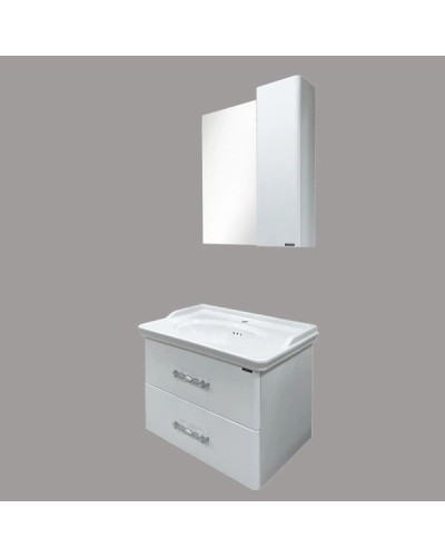 Зеркальный шкаф 75х80 см белый глянец Comforty Неаполь 00004147561