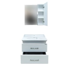 Зеркальный шкаф 75х80 см белый глянец Comforty Неаполь 00004147561