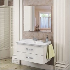 Зеркальный шкаф 100х80 см белый глянец Comforty Неаполь 00004139023