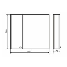Зеркальный шкаф 100х80 см белый глянец Comforty Неаполь 00004139023
