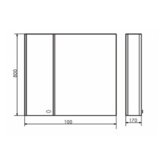 Зеркальный шкаф 100х80 см белый глянец Comforty Неаполь 00004139023