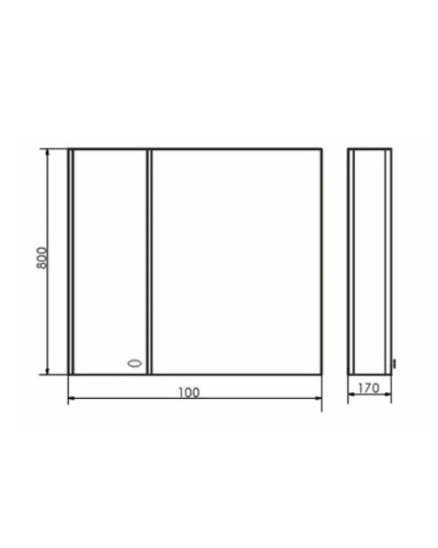 Зеркальный шкаф 100х80 см белый глянец Comforty Неаполь 00004139023