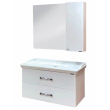 Зеркальный шкаф 100х80 см белый глянец Comforty Неаполь 00004139023