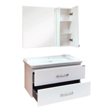 Зеркальный шкаф 100х80 см белый глянец Comforty Неаполь 00004139023