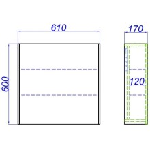 Зеркальный шкаф 61х60 см дуб балтийский L/ R Aqwella 5 Stars Mobi MOB0406/ MOB0717DB/ Z