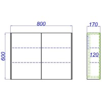 Зеркальный шкаф 80х60 см белый глянец Aqwella 5 Stars Mobi MOB0408/ MOB0717W/ Z