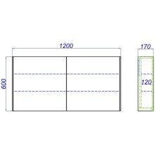 Зеркальный шкаф 120х60 см бетон светлый Aqwella 5 Stars Mobi MOB0412/ MOB0717BS/ Z