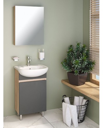 Зеркальный шкаф Runo Лада 40 00-00001193 Дуб серый