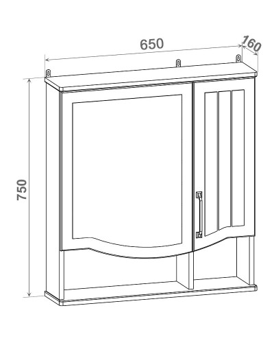 Зеркальный шкаф Runo Марсель 60 00-00001219 Мята