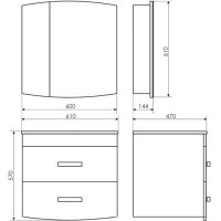 Зеркальный шкаф Comforty Лаура 60 00003119850 Белый глянцевый
