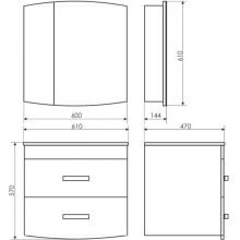 Зеркальный шкаф Comforty Лаура 60 00003119850 Белый глянцевый