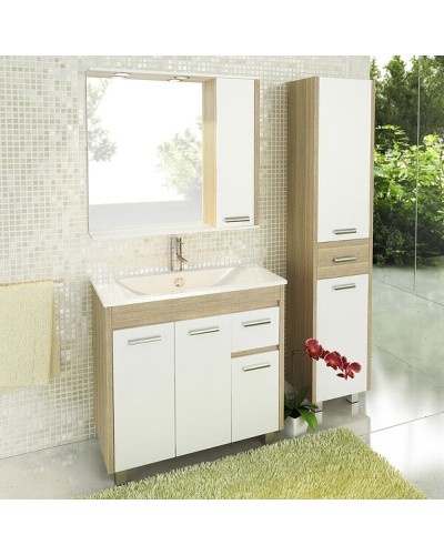 Зеркало со шкафом Comforty Тулуза 90 00003132228 Сосна лоредо