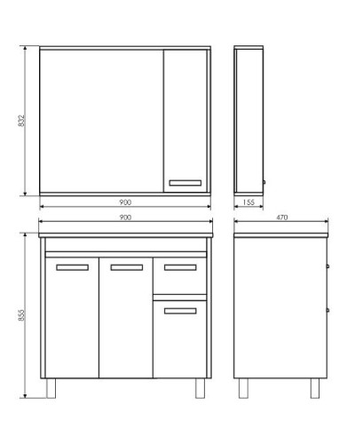 Зеркало со шкафом Comforty Тулуза 90 00003132228 Сосна лоредо