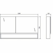 Зеркальный шкаф Orans BC-6019-1200R 120 601912RЗ Белый Черный