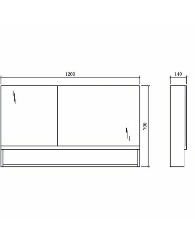Зеркальный шкаф Orans BC-6019-1200R 120 601912RЗ Белый Черный
