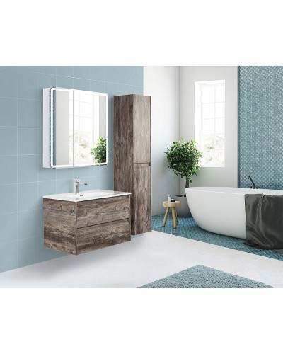 Зеркальный шкаф BelBagno Marino 80 SPC-MAR-800/800-2A-LED-TCH с подсветкой Белый