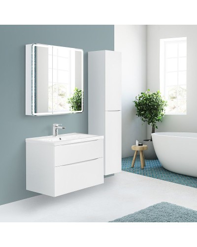 Зеркальный шкаф BelBagno Marino 80 SPC-MAR-800/800-2A-LED-TCH с подсветкой Белый