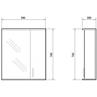 Зеркальный шкаф 50х76 см белый глянец Orange Диана Di-50ZS