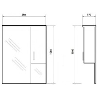 Зеркальный шкаф 55х108 см белый глянец Orange Стиль St-55ZS