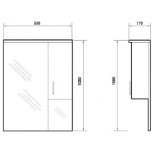 Зеркальный шкаф 55х108 см белый глянец Orange Стиль St-55ZS