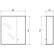 Зеркальный шкаф 60х71 см белый глянец Orange Лотос Lo-60ZS