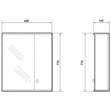 Зеркальный шкаф 60х71 см белый глянец Orange Лотос Lo-60ZS
