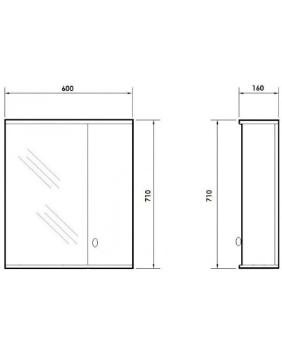 Зеркальный шкаф 60х71 см белый глянец Orange Лотос Lo-60ZS