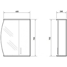 Зеркальный шкаф 60х75,2 см белый глянец Orange Софи Si-60ZS