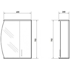 Зеркальный шкаф 60х75,2 см белый глянец Orange Софи Si-60ZS