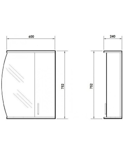 Зеркальный шкаф 60х75,2 см белый глянец Orange Софи Si-60ZS
