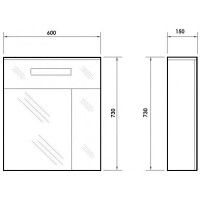 Зеркальный шкаф 60х73 см венге Orange Таис Ta-60ZSV