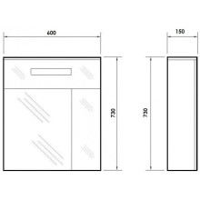 Зеркальный шкаф 60х73 см венге Orange Таис Ta-60ZSV