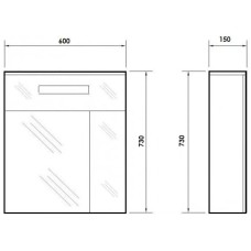 Зеркальный шкаф 60х73 см венге Orange Таис Ta-60ZSV