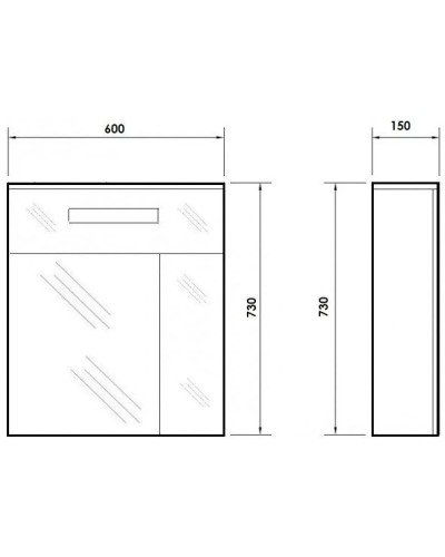Зеркальный шкаф 60х73 см венге Orange Таис Ta-60ZSV