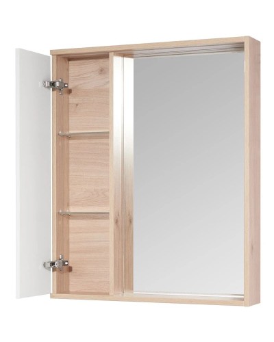 Зеркальный шкаф 60х85,2 см белый глянец/дуб эврика Акватон Бостон 1A240202BN010