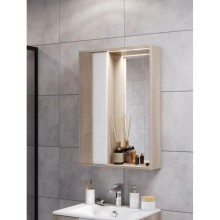 Зеркальный шкаф 60х85,2 см белый глянец/дуб эврика Акватон Бостон 1A240202BN010