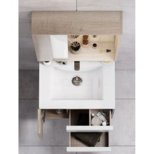 Зеркальный шкаф 60х85,2 см белый глянец/дуб эврика Акватон Бостон 1A240202BN010