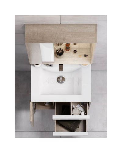 Зеркальный шкаф 60х85,2 см белый глянец/дуб эврика Акватон Бостон 1A240202BN010