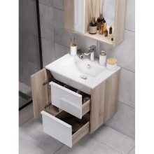 Зеркальный шкаф 60х85,2 см белый глянец/дуб эврика Акватон Бостон 1A240202BN010