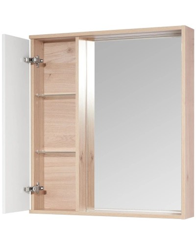 Зеркальный шкаф 75х85,2 см белый глянец/дуб эврика Акватон Бостон 1A240302BN010