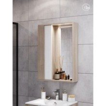 Зеркальный шкаф 75х85,2 см белый глянец/дуб эврика Акватон Бостон 1A240302BN010