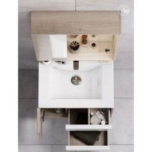 Зеркальный шкаф 75х85,2 см белый глянец/дуб эврика Акватон Бостон 1A240302BN010