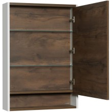 Зеркальный шкаф белый глянец/таксония темная 60х85 см Акватон Капри 1A230302KPDB0