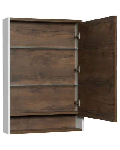 Зеркальный шкаф белый глянец/таксония темная 60х85 см Акватон Капри 1A230302KPDB0